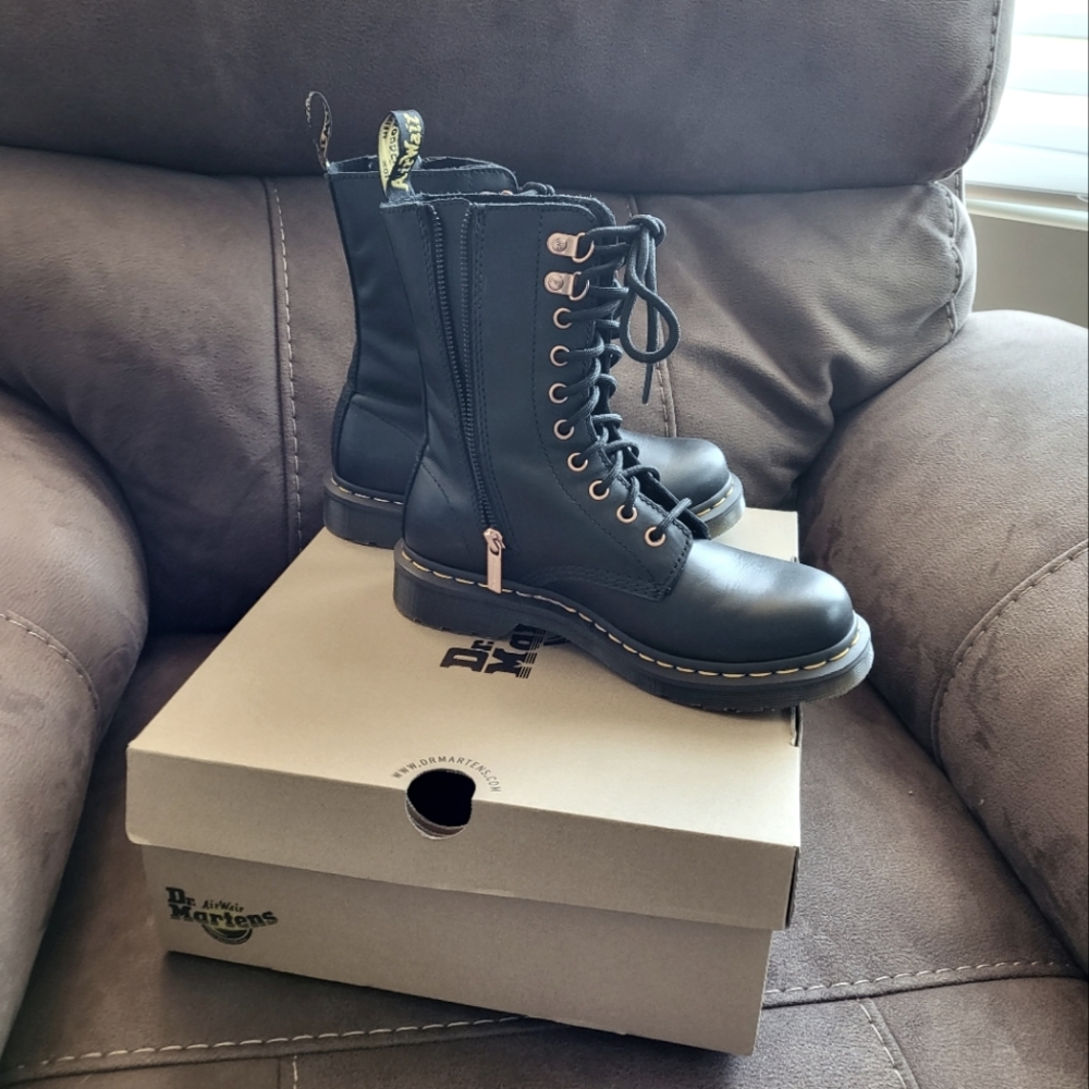 Dr. Martens pascal rose gold hardware boots